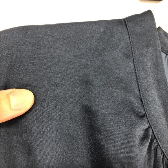 Babaton Aritzia Navy Blue Patrick Long Sleeve Notched Neck  Blouse XS - Picture 14 of 16